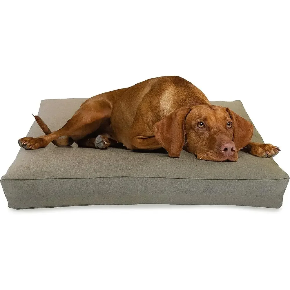 Compact Organic Hemp Dog Bed - 18 x 12 x 4 - Premium Natural Latex, Removable Cover