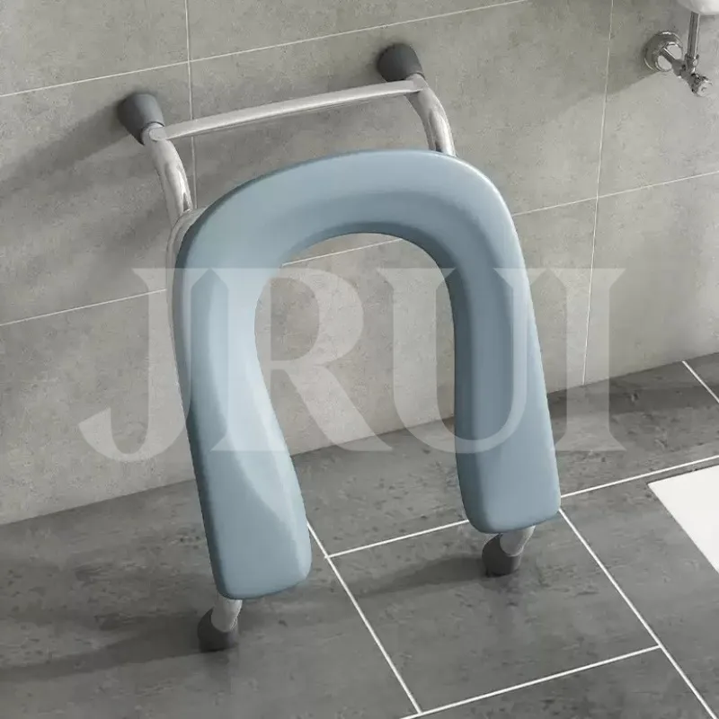 Folding stainless steel toilet stool U design Pregnant women and the elderly non-slip bathroom chair