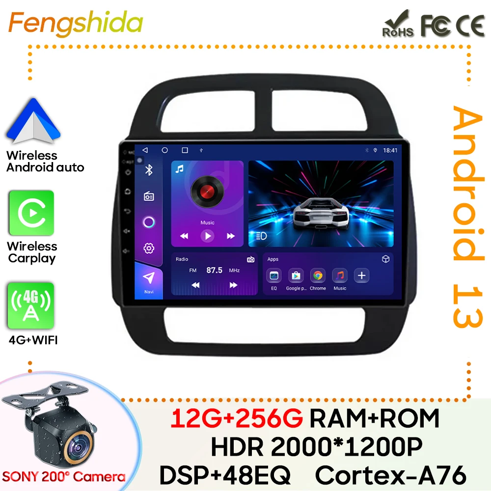 

For Renault E EX1 E30 2020 Car Radio Carplay GPS Navigation Stereo Android Auto Screen Bluetooth Video 5G Wifi Video No 2din DVD