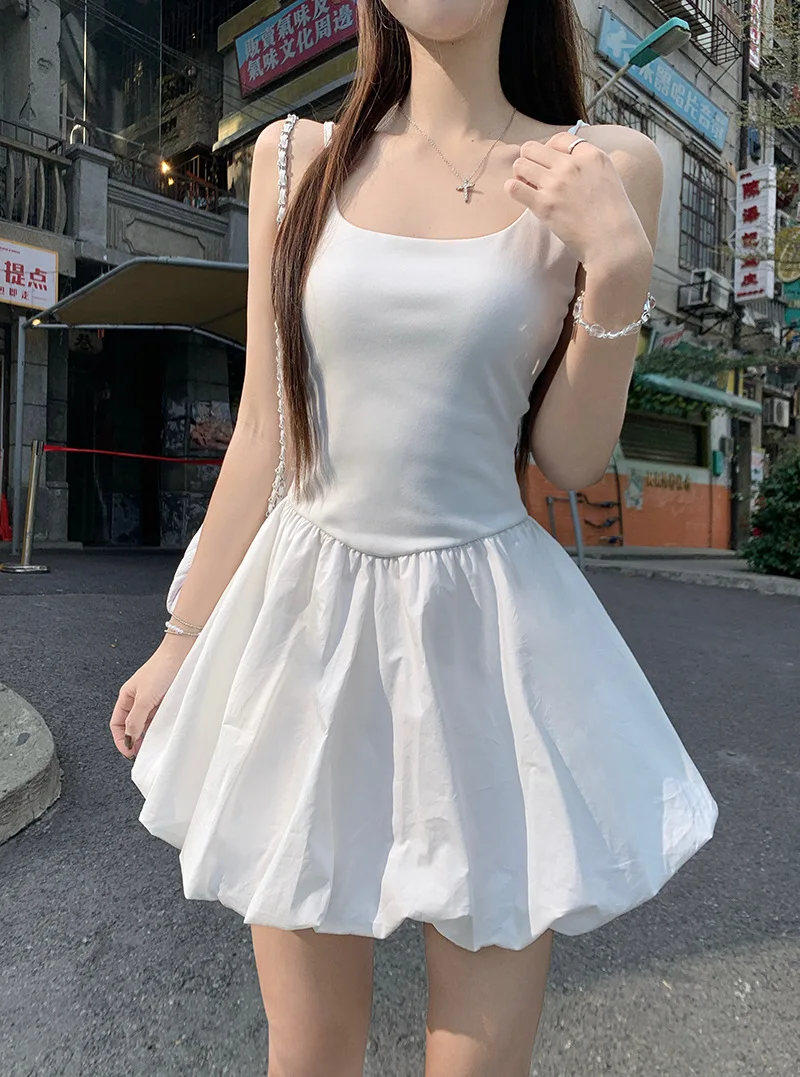 

Women's 2025 Summer Shrink Waist Look Thin Flower Bud Skirt A-line Short Skirt