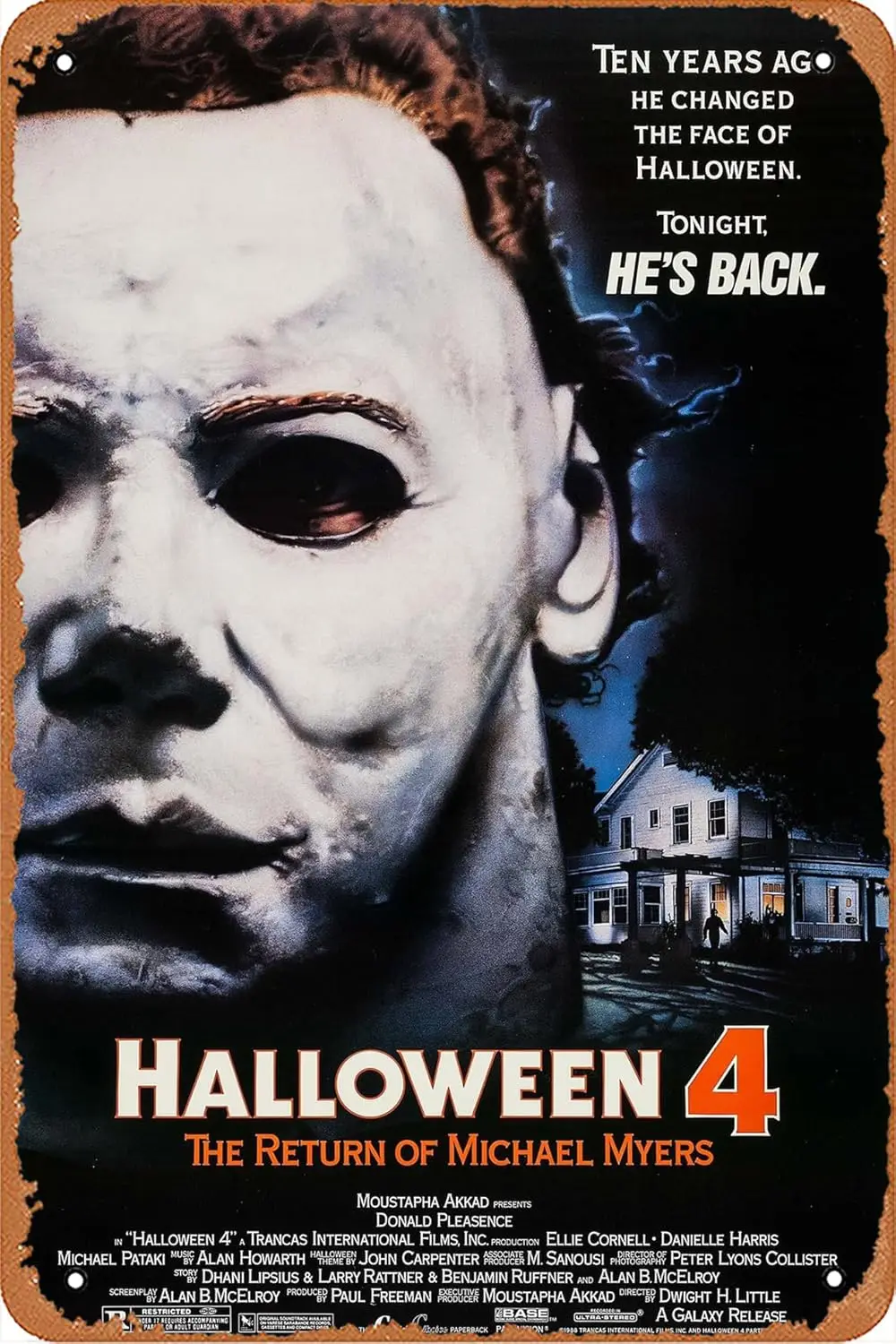 Halloween 4: The Return of Michael 1988 Vintage Metal Tin Sign 12 x 8 Inches Poster Movie Poster