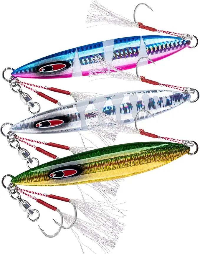 

Goture Slow Pitch Jigs Fishing Lure 40g 50g 60g Luminous Lead Bait Sea Fishing Jigging Lures for Tuna Saltwater Fishing Bait