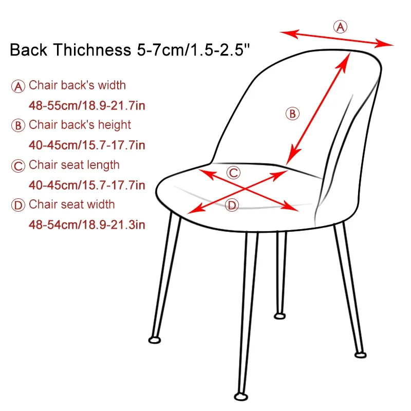 1/6Pcs Duckbill Curved Chair Cover Thicked Velvet Dining Chair Covers Low Back Stretch Chair Slipcovers for Kitchen Hotel Office