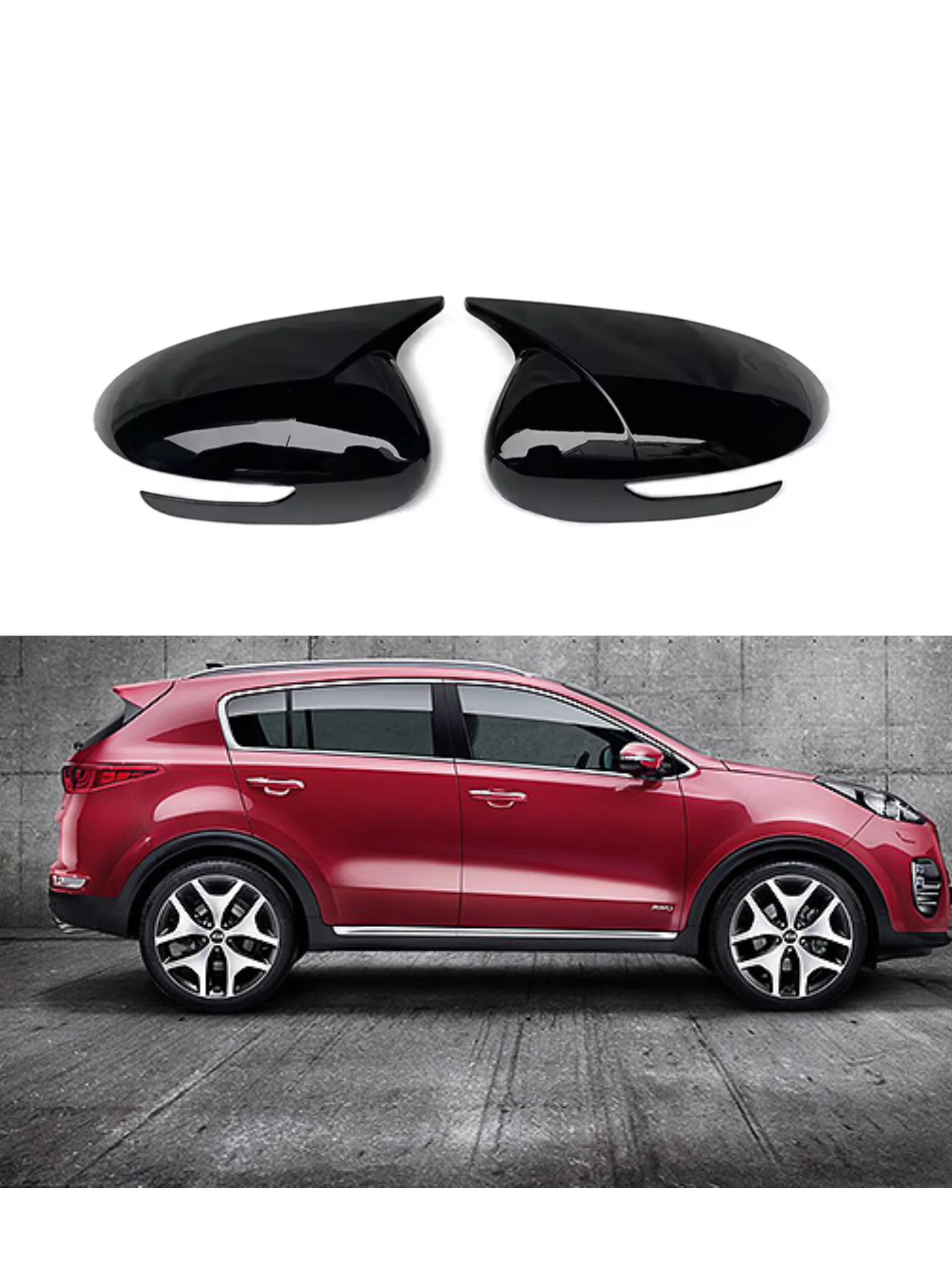 

Rearview Side Mirror Cover For Kia Sportage KX5 2016-2019 Carbon Fiber Car Sticker Wing Cap Exterior Door Rear View Case Trim