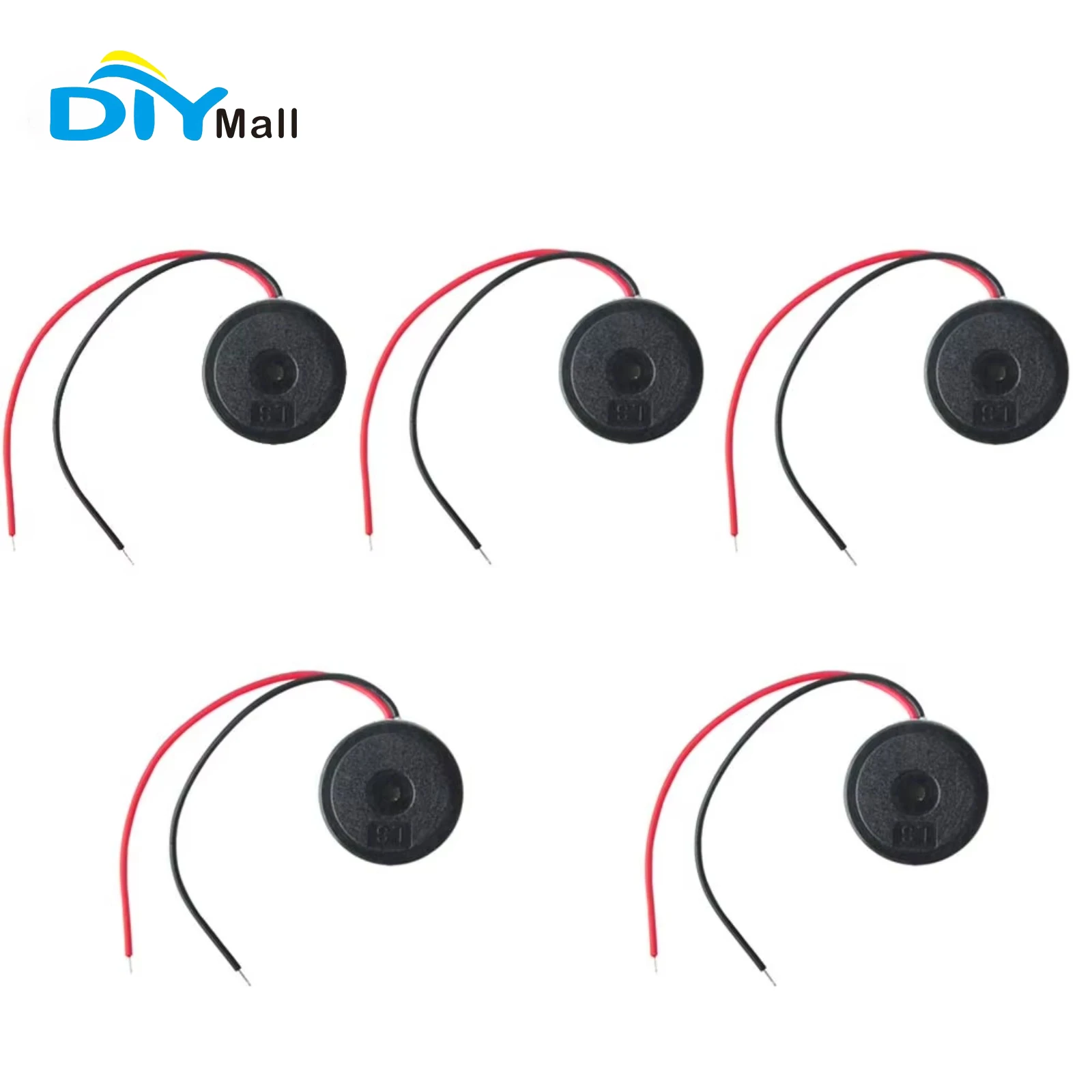 5PCS 17mm Passive Piezo Buzzer with Lead Wire 80dB Alarm Sound 4kHz Frequency for Electronics Projects