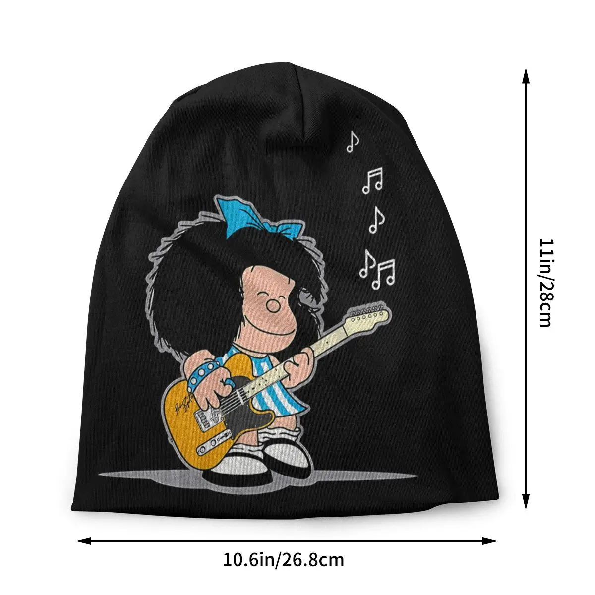 Engraçado Cartoon Padrão Esporte Fino Chapéus, Música Bonnet, alta qualidade Skullies Gorros, Bonés para Meninas