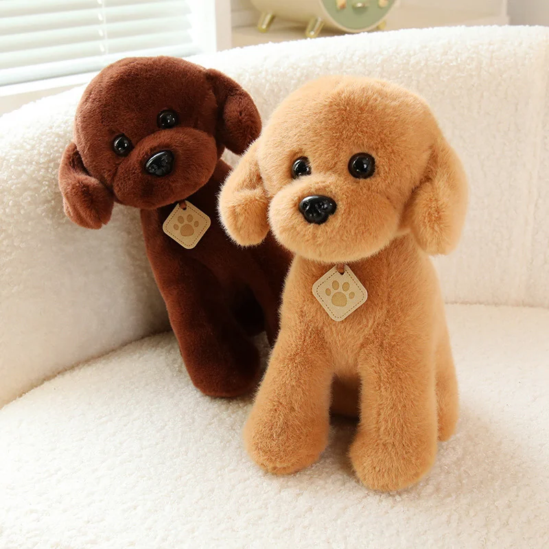 Simulation 25cm Puppy Poodle Plushie Doll Soft Stuffed Real Life Fluffy Animal Dog Plush Toys for Kids Gifts Home Decor