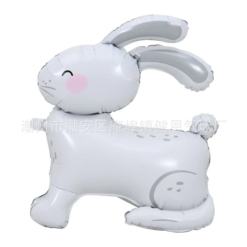 Ballon en aluminium animal debout stéréo 4D, jouets décoratifs à thème de fête, ballon lapin chameau, mi-automne