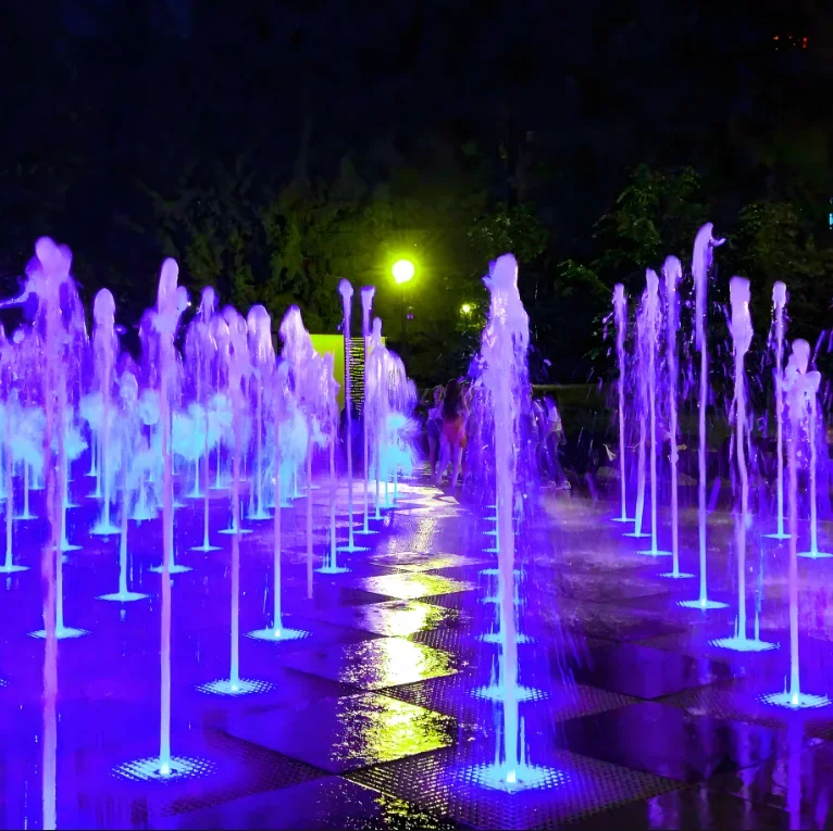 Oval Unique Outdoor Dry Floor Musical Dancing Fountain With Colorful Led Lights