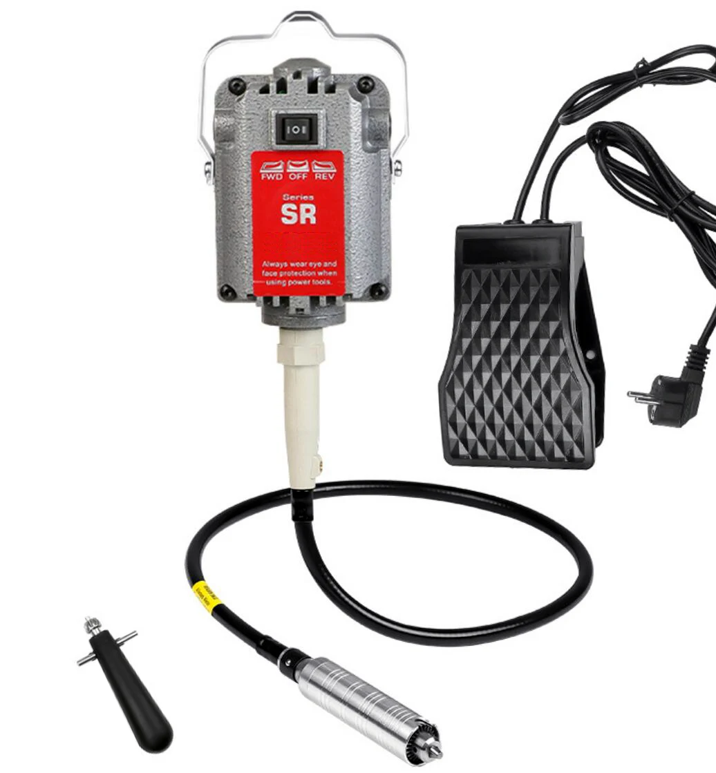 SR طاحونة عمود مرن معلق Flexshaft مطحنة المجوهرات الكهربائية طحن أدوات تلميع ستبليس سرعة حجر الخشب الرملي القلم