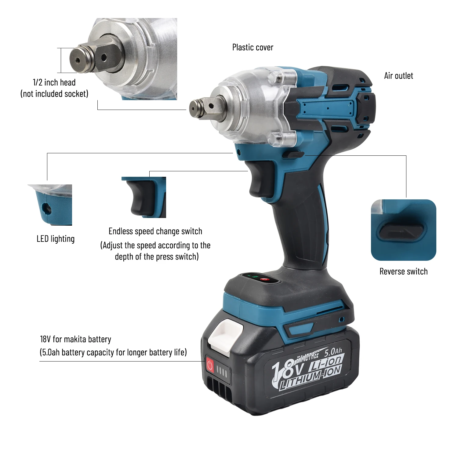 TW004 charging impact wrench 40V electric wrench wind cannon brushless lithium high torque electric tool