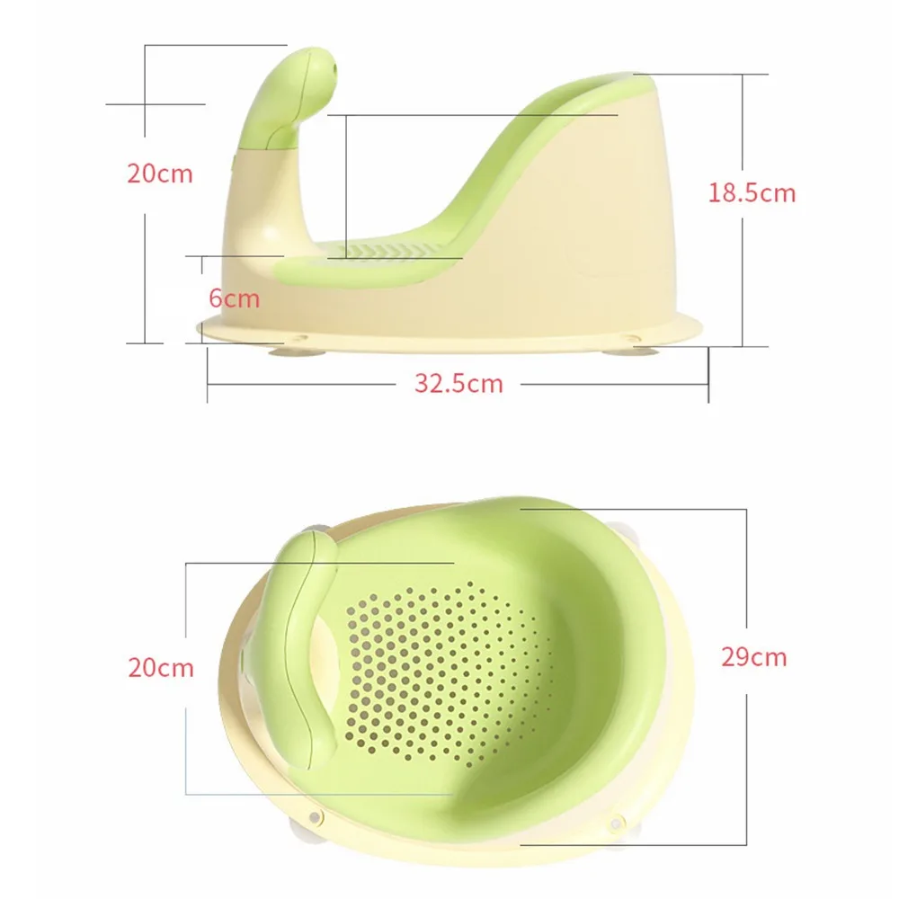 Funny PP Baby Shower Chair Antiskid Suction Cup Design Bathtub Seat Hollowed Out Seat Bathing Chair Baby Play