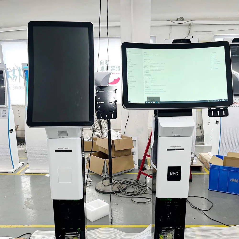 Freestanding 23.6/32 Inch Ticketing Kiosk Machine Self Service Terminal Ticket Touch Queue Kiosk