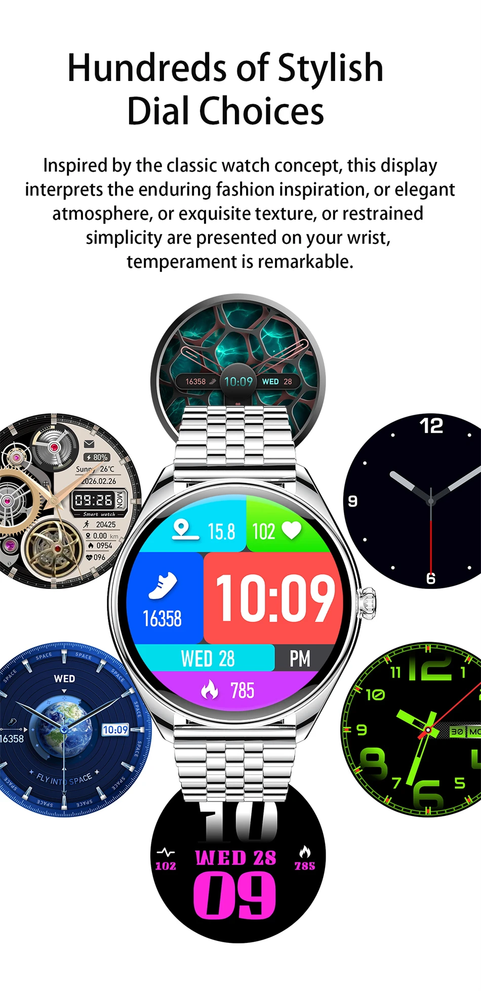 Neue ultradünne Smartwatch für Herren, AMOLED 3D-Bildschirm, immer aktuelles Zifferblatt, Sport, Fitness, wasserdicht, Herzfrequenz, Bluetooth-Anruf, Smartwatches – Detail 13