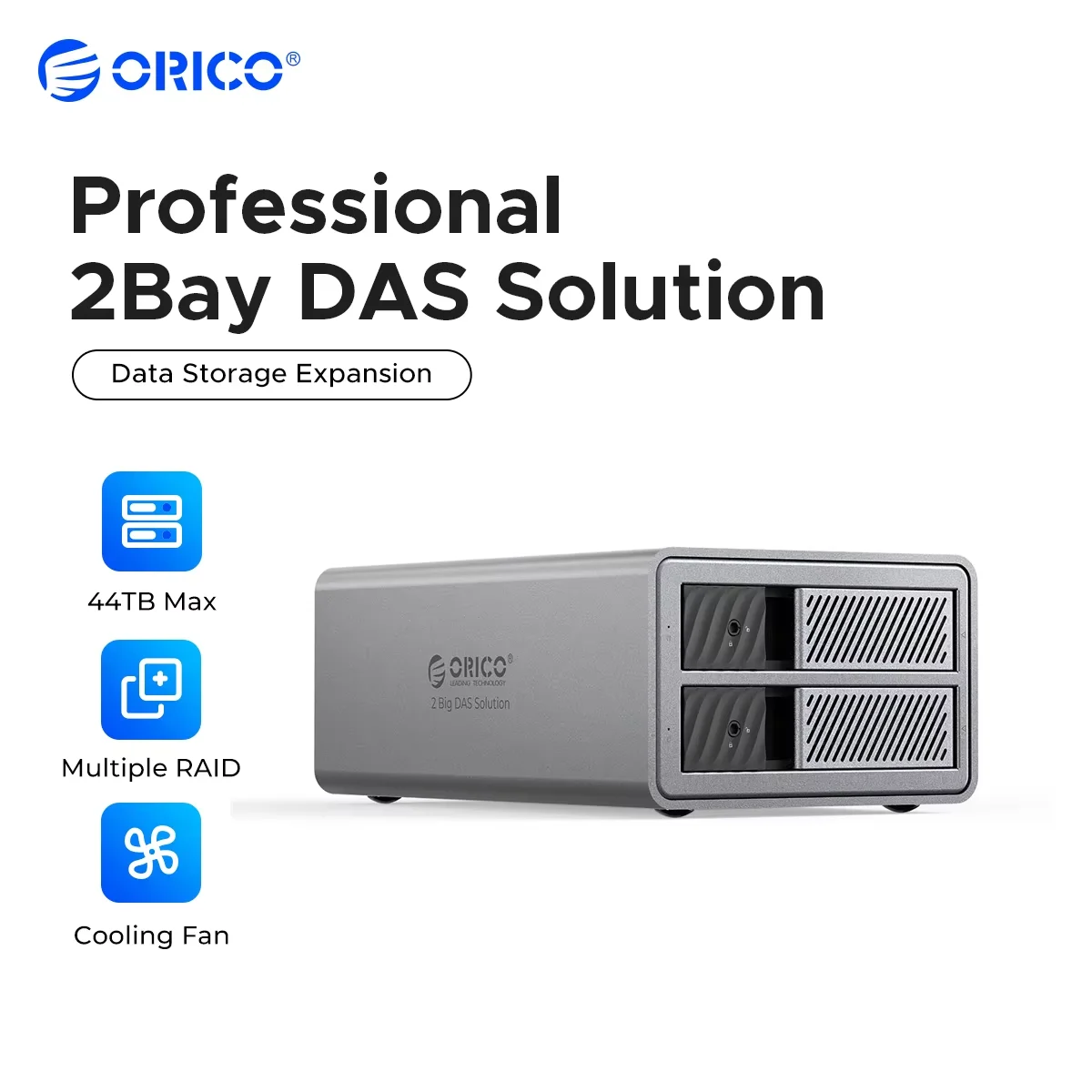 

ORICO 2 Bay 3.5 inch USB3.0 5Gbps Hard Drive Enclosure RAID Aluminum With Cooling Fan for Personal DAS Solution Series