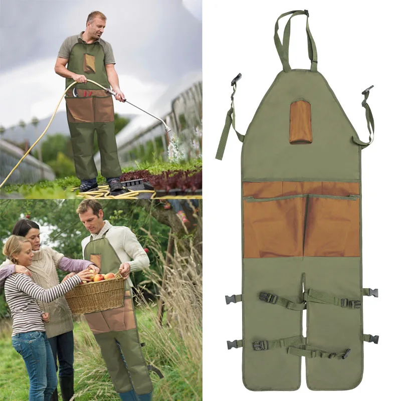 gardening apron Work Tool apron for  made of wear-resistant canvas aprons with large pockets split leg apron  woodworking apron