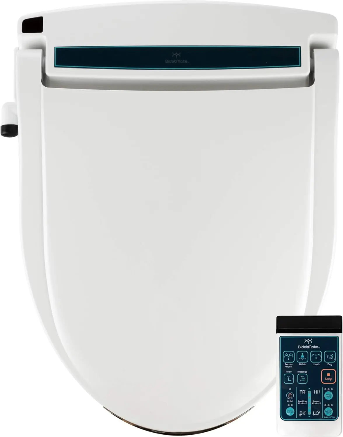 Electric bidet heated smart toilet seat, unlimited hot water, wireless remote control, deodorant, and warm air dryer