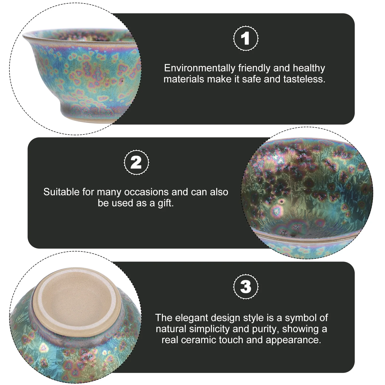 

Unique Tea Lover Gift Set Includes One Handcrafted Ceramic Tea Bowl Suitable for Office Home Or Travel Use Chinese Teacup