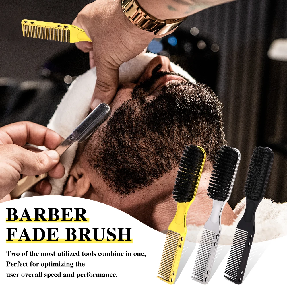 Portable Barber Beard Comb Two-sided Men's Shaving Brush Beard Moustache Brushes Salon Hairdressing Hair Styling Tool