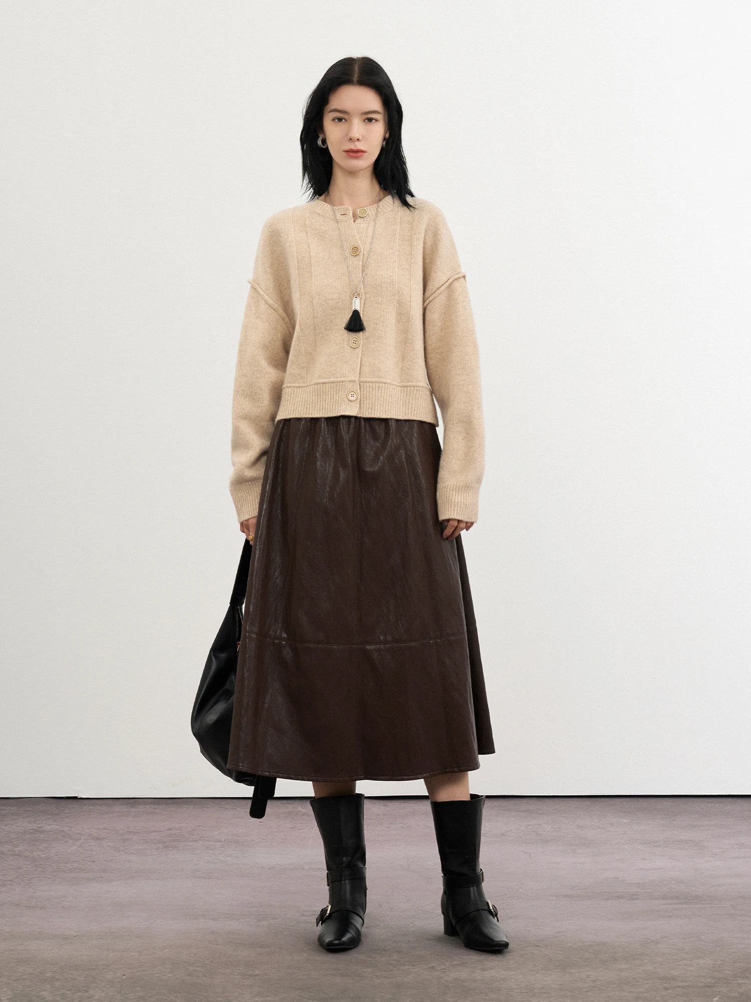 

Юбка CLMX Simple A-Line женская из искусственной кожи, глянцевая, облегающая, осенне-зимняя, для повседневной носки, с высокой талией, стандартный крой