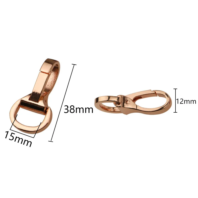 50pcs Carabiner Metal Snap Hook Trigger Lobster Clasp Clip Spring Gate for Leather Craft Bag Strap Belt Webbing Keychain