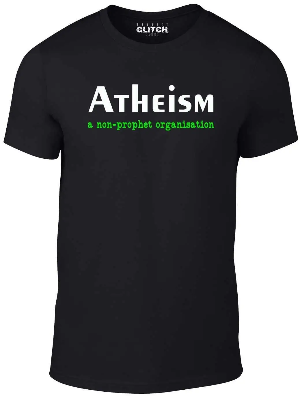 Reality Glitch Atheism Black Mens T Shirt