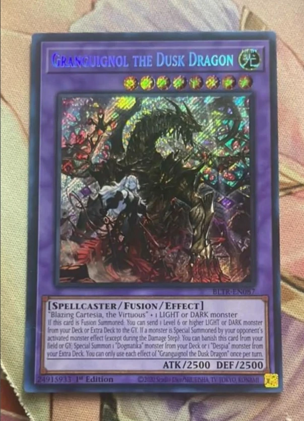 Yugioh KONAMI Duel Monsters BLTR-EN087 Granguignol the Dusk Dragon Secret Rare English Collection Mint Card