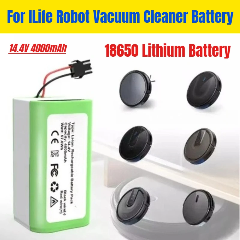 

14.4V 4000mAh for ILife Robot Vacuum Cleaner 18650 M26-4S1P Lithium Battery