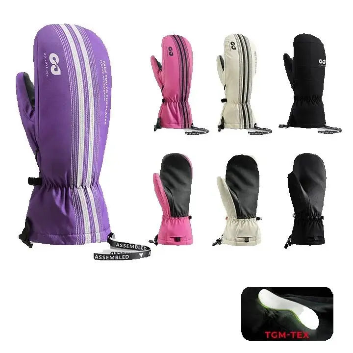 

Водонепроницаемые ветрозащитные перчатки для сноуборда для мужчин и женщин, утепленные флисом, толстые теплые зимние лыжные перчатки