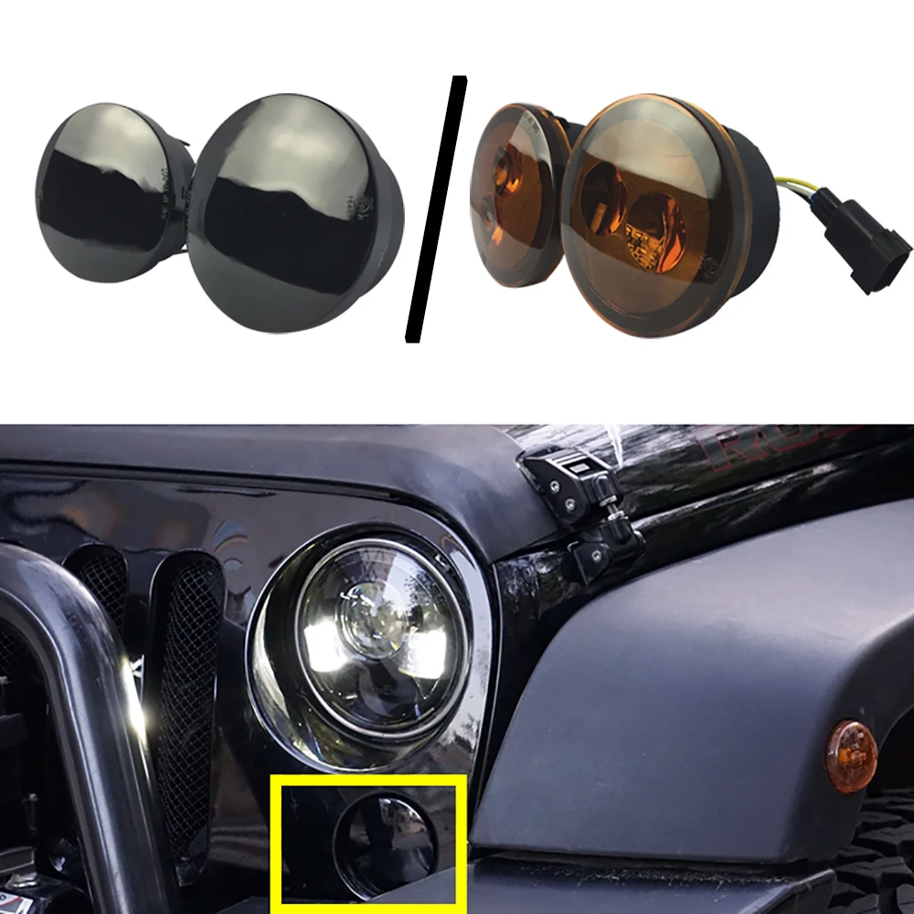 

Lantsun J306 LED Front Signal Light ABS Front Grill Bumper Turn Signal Light Lamp for Jeep for Wrangler JK07-17, 1-pair