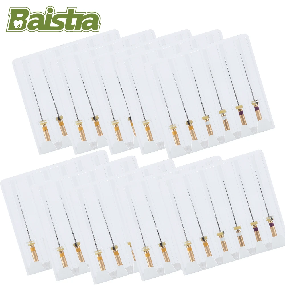 

10 Boxes Baistra Dental Nickel Titanium Path Files Endo File 25mm Size 13#-19# Taper 02 Engine Use Root Canal Instrument Tools