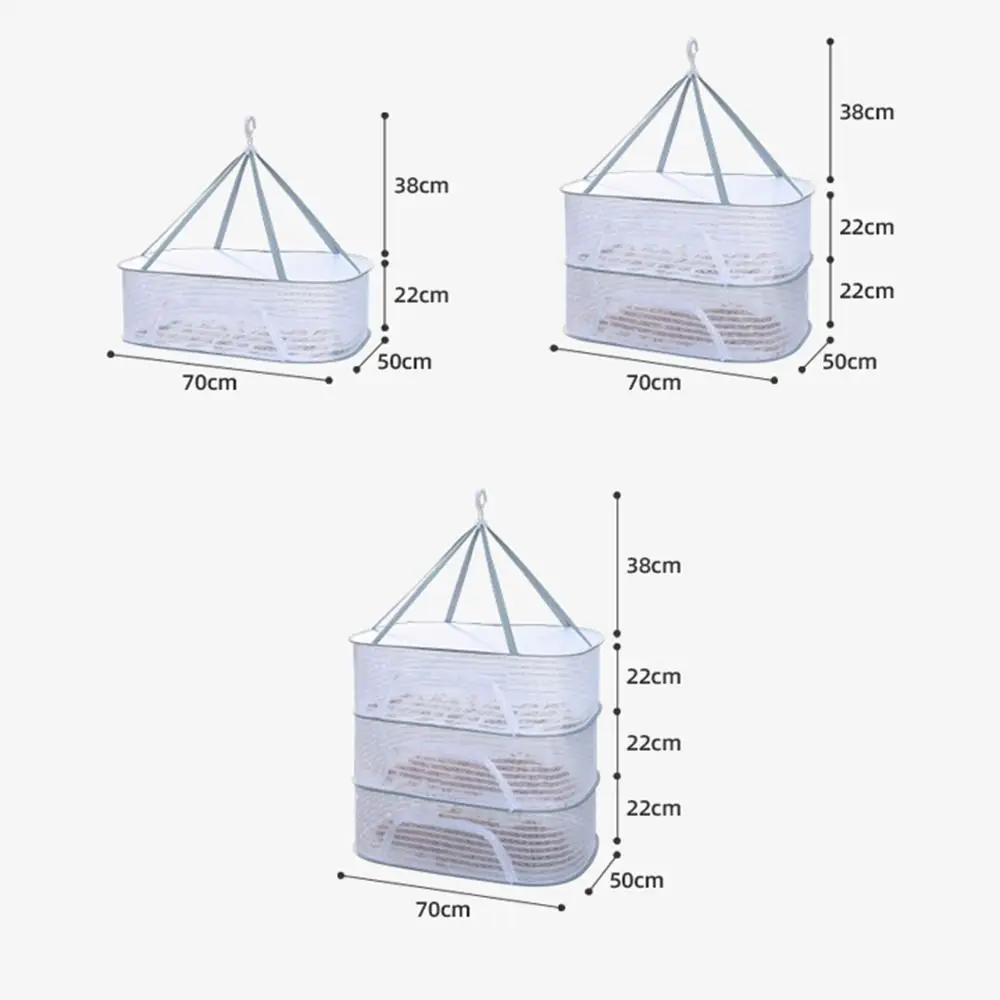 1-3 Layers Drying Net Herb Dryer Mesh Vegetable Food Fish Hanging Drying Rack Clothes Dry Net Hanging Drying Rack