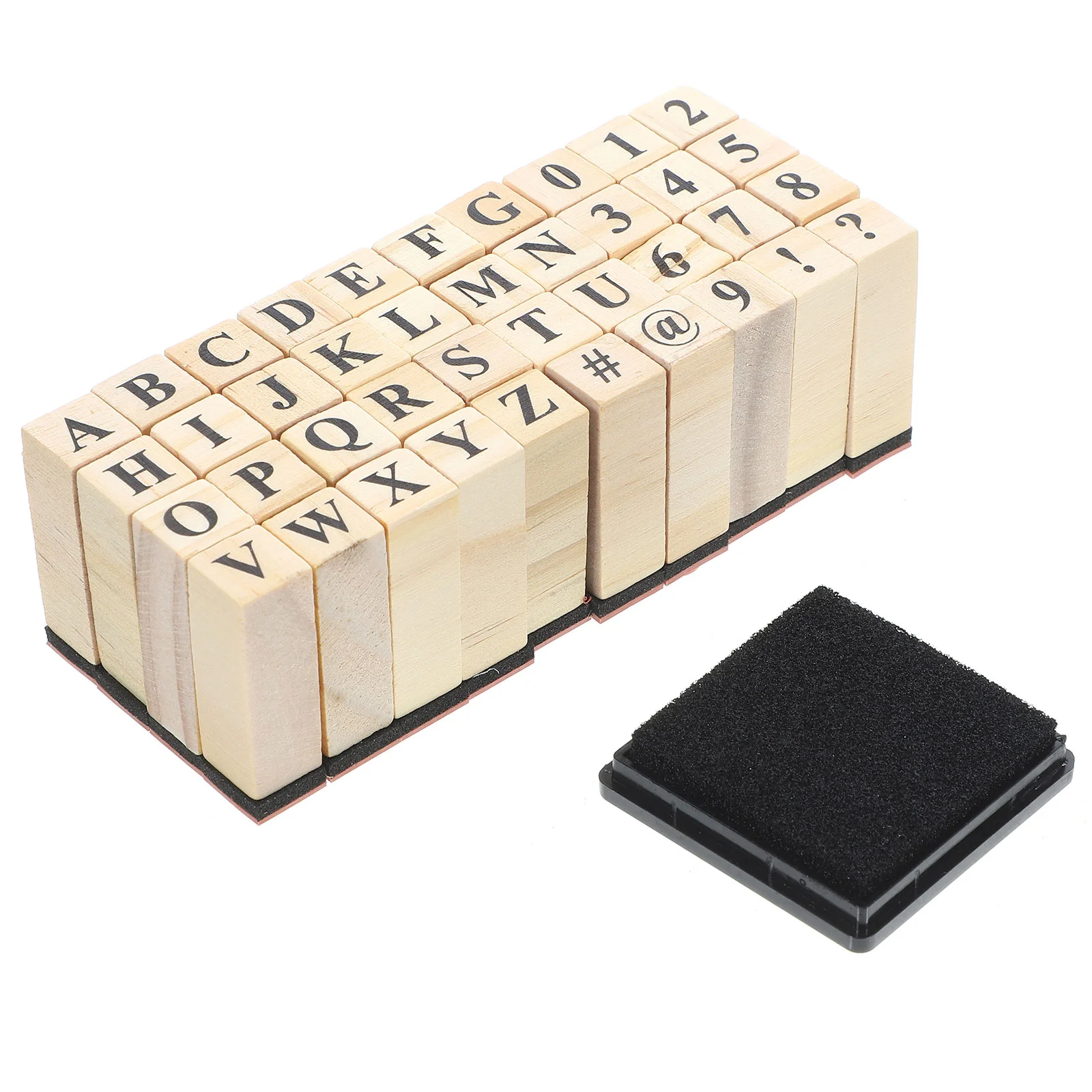 40 Pcs Alphanumeric Stamp Alphabet Stamps Letters for Crafting Wood Typewriter Scrapbook Journaling Supplies Clay Wooden Small