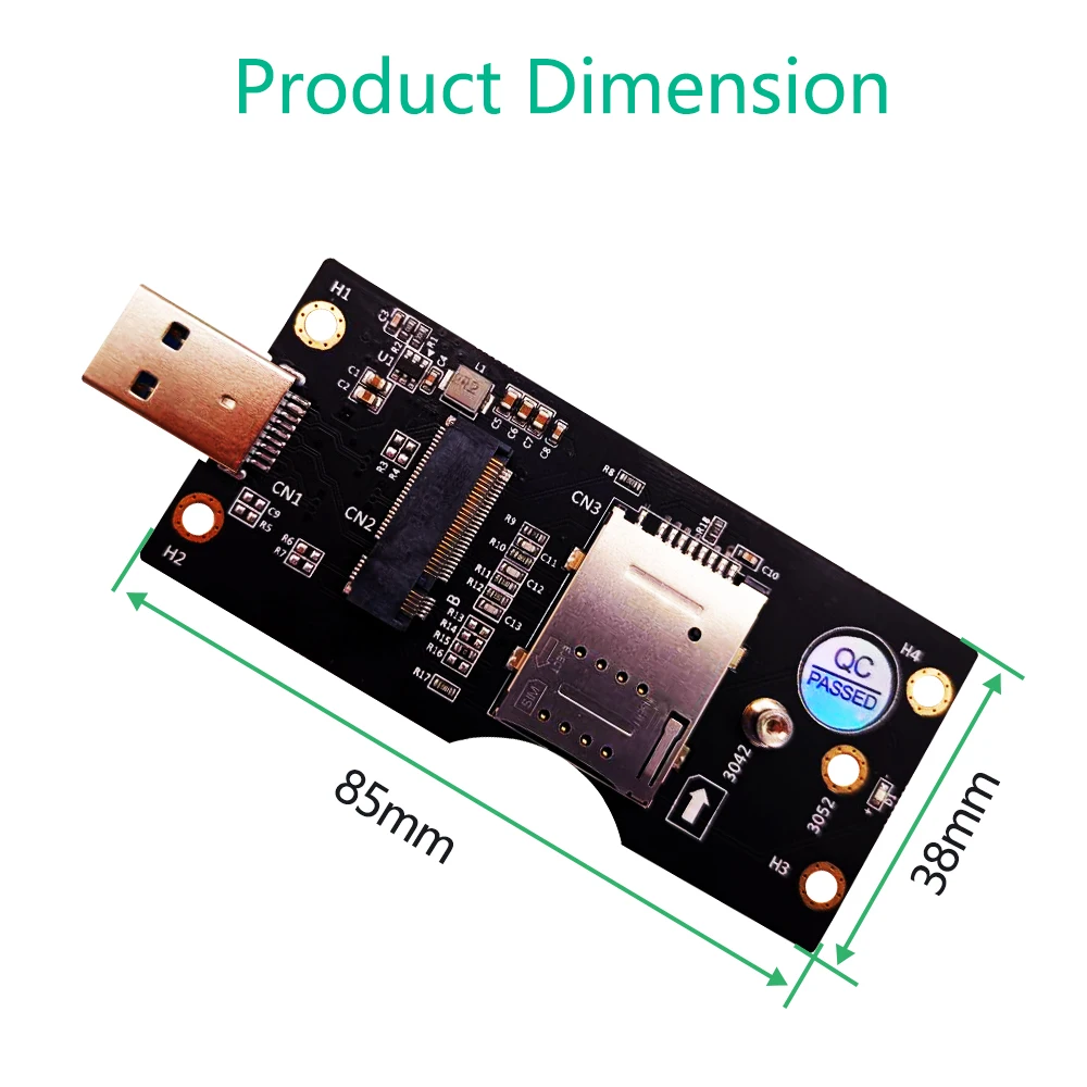 NGFF(M.2) Key B card to USB 3.0 Adapter with SIM 8pin card Slot for 3G/4G/5G Module Support SIM 8pin card connector