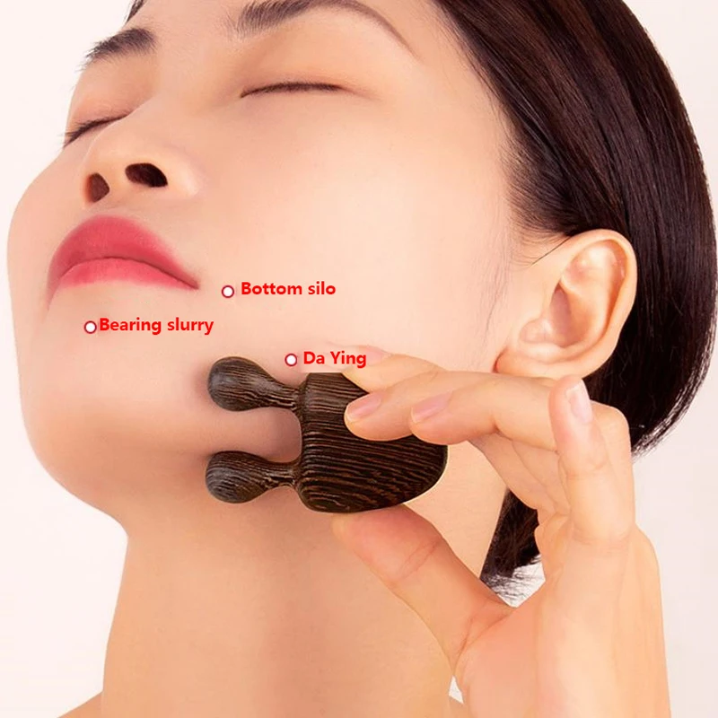 Nose Massager Eyes Facial Wood Guasha Tool Promote Blood Circulation Guasha Wood Stick Handheld Meridians Acupoint Massage Tool