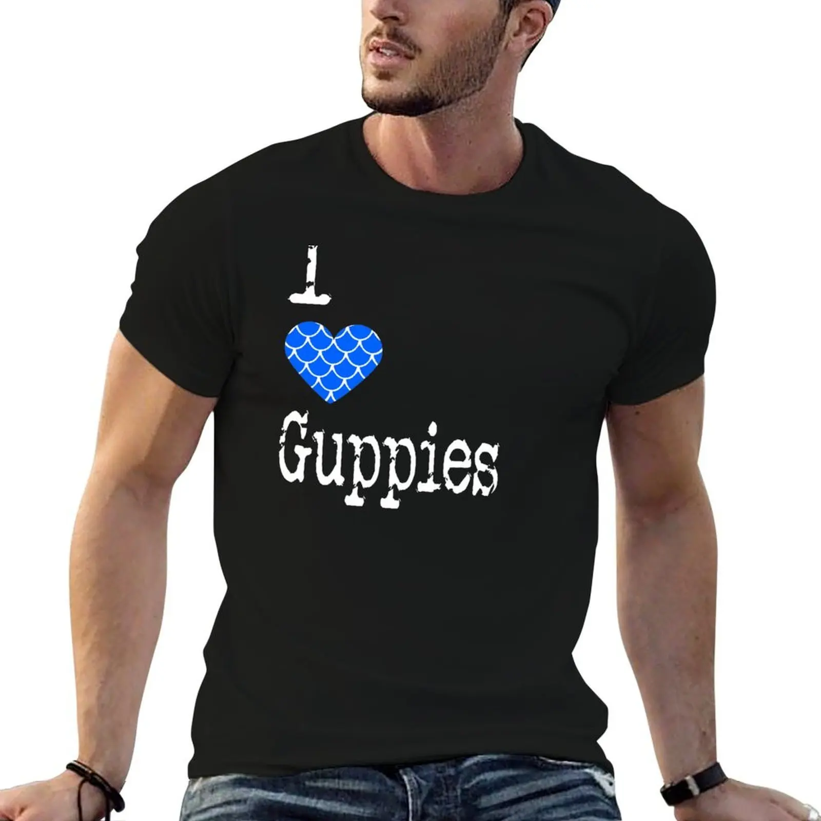 

I Heart Guppies | Love Guppies - Poecilia reticulata T-Shirt funny t shirts cotton t shirts designer T-Shirt