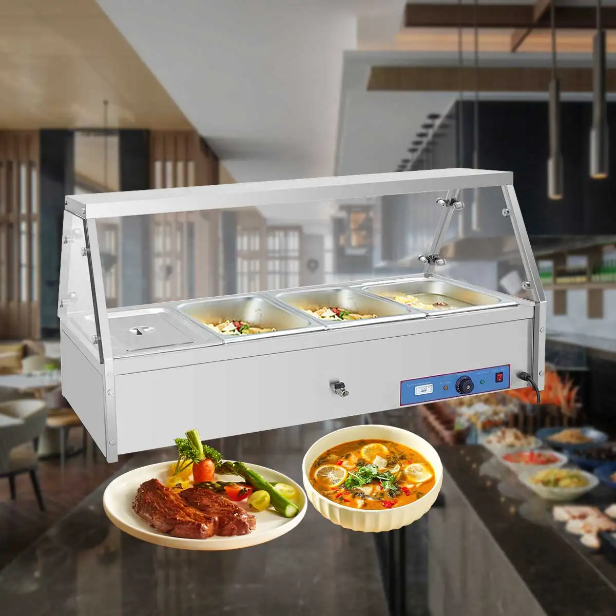 Commercial Restaurant Equipment High Quality Table Top Electric Hot Buffet Machine For Catering,bain Marie Food Warmer Display