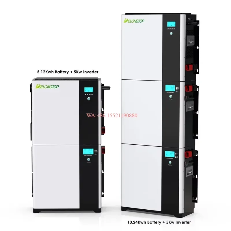 WMWMNU All in One Solar Power System 51.2V 100Ah 5KWH Lithium Battery with 5000W Inverter for Home Solar Panels Energy