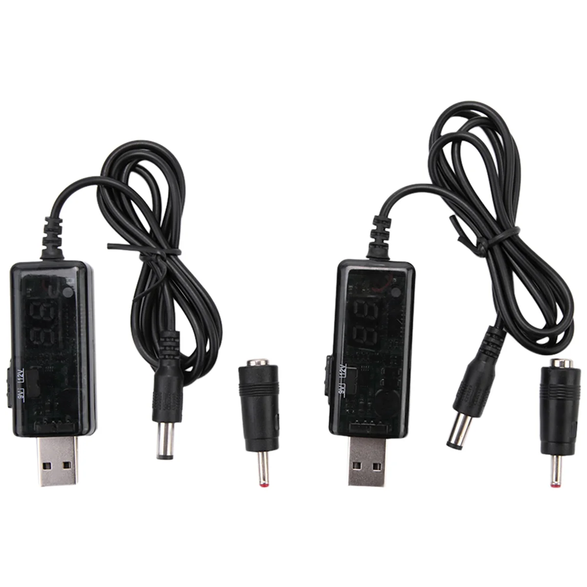 AB54-2 Pieces DC 5V to DC 9V 12V USB Voltage Step Up Converter Cable with 1A Step-Up Volt Transformer Power Regulator