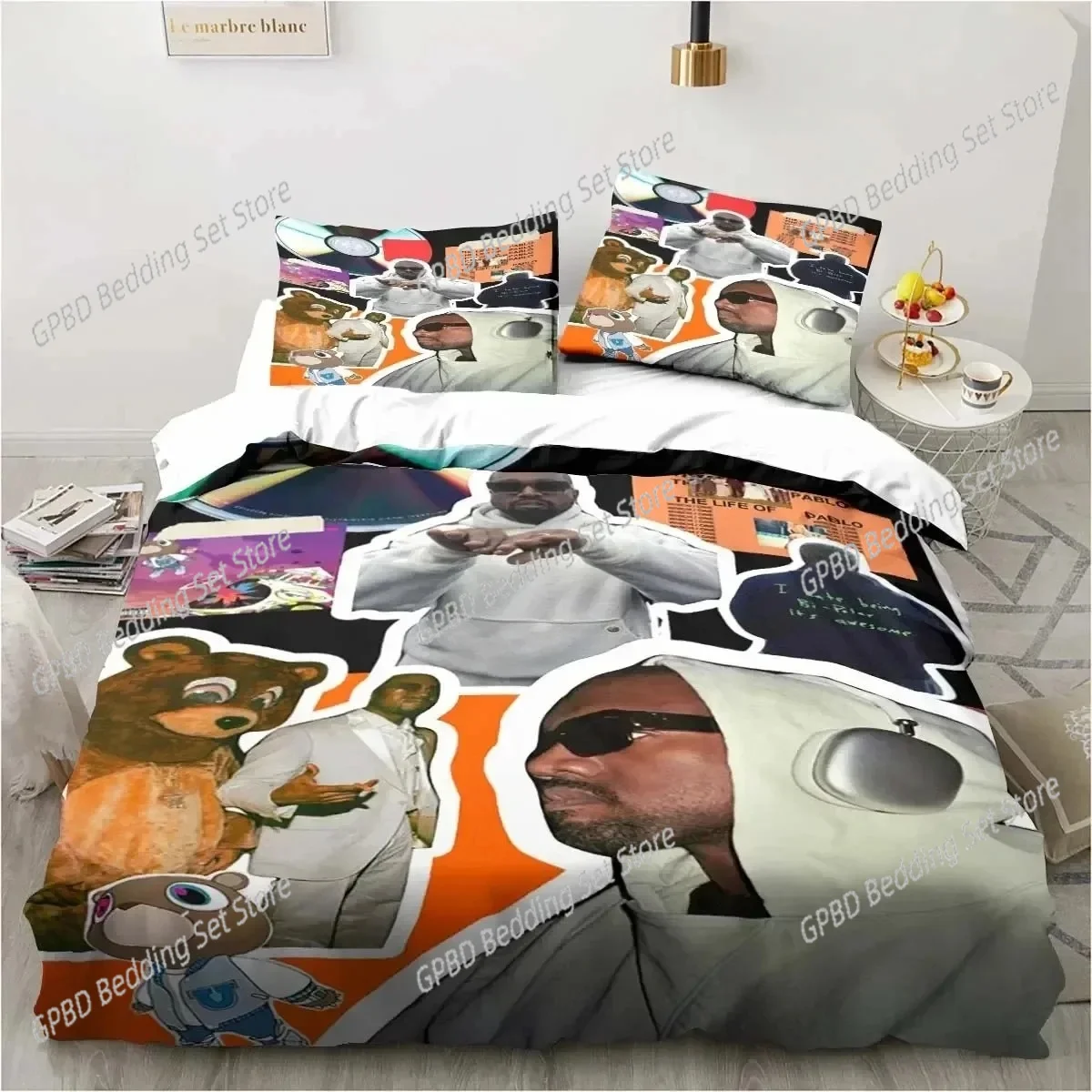 

Rapper Kanye West Bedding Set For Bedroom Soft Modern Bedspreads Comefortable Kids Duvet Cover Quilt Cover And Pillowcase