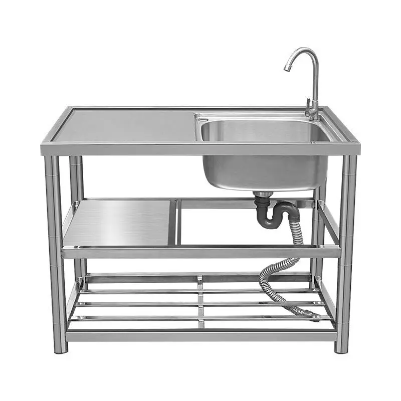 

Kitchen wash basin, countertop integrated sink, stainless steel, with bracket