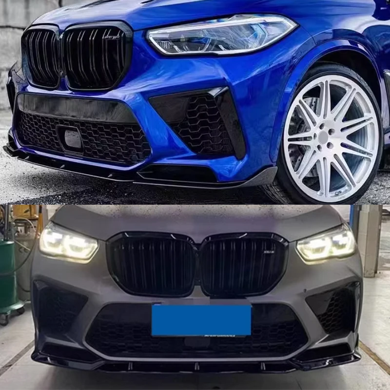 Frontschürze Lip Spoiler Diffusor Splitter Body Kit Schürzen Abdeckung Schutz Für BMW F95 X5M 2020 2021 2022 2023 ABS glänzend Schwarz