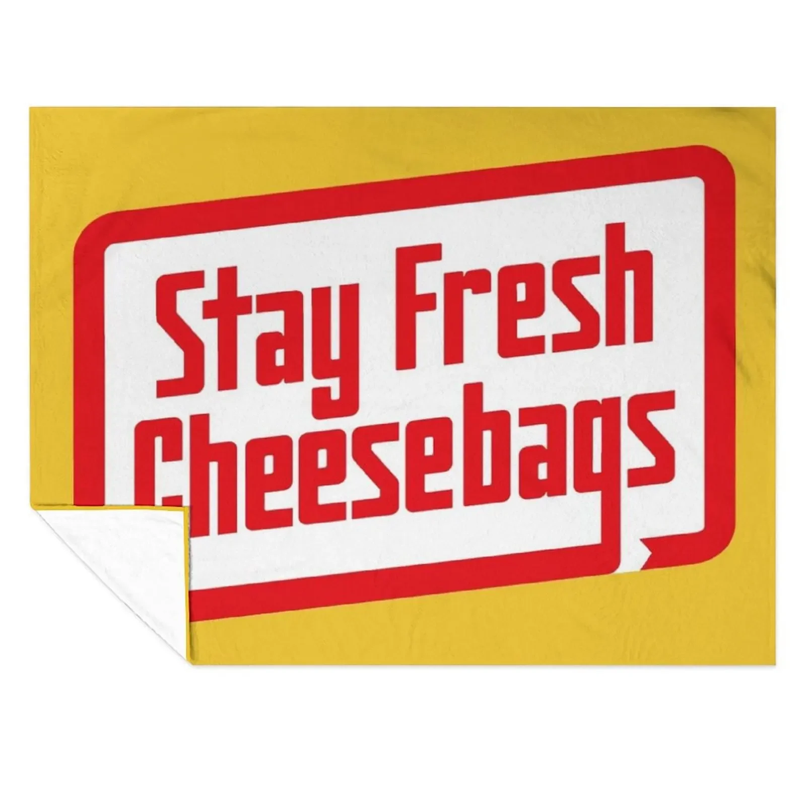 

Stay Fresh Cheese Bags - Retro (Red and White on Yellow) Throw Blanket Softest Designers Hairys Hairy Blankets
