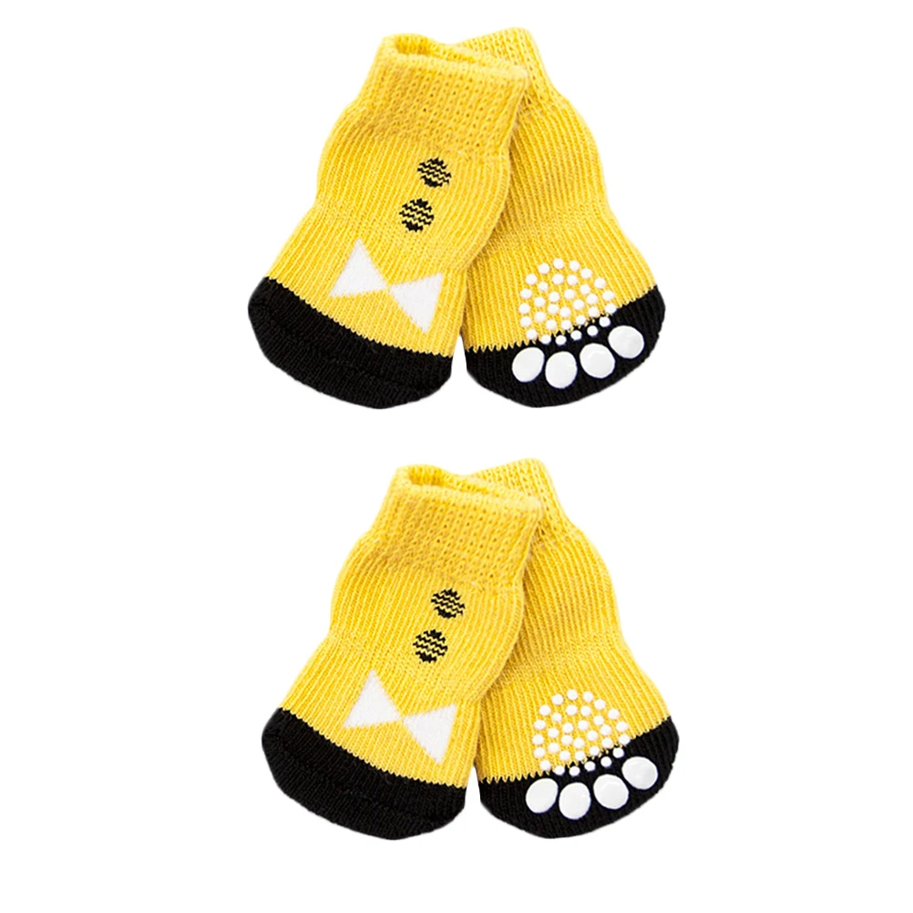 

4Pcs Anti-Slip Pet Socks Cotton Durable Comfortable Puppy Dog Socks Protect Paws from Ice Snow