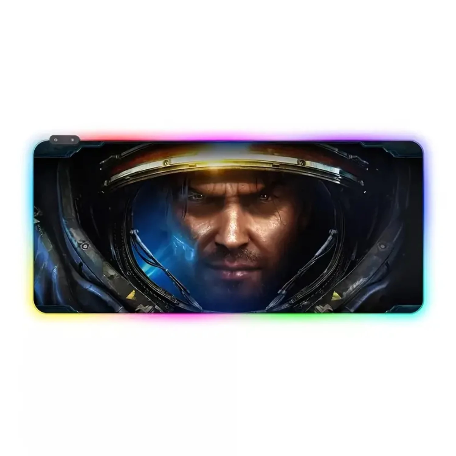 Alas Mouse Gaming Alas Meja Keyboard Ultra Halus dengan Mode Pencahayaan Alas Mouse Karet Anti Selip