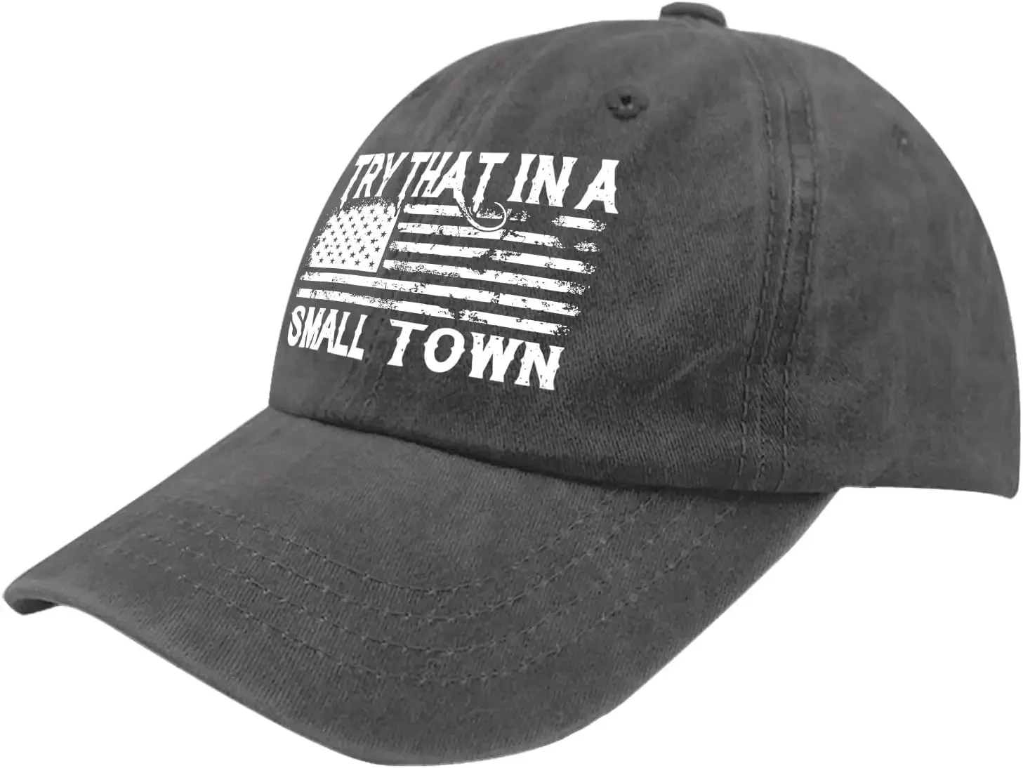 Try That in A Small Town Trucker Hat Funny Hat Pigment Black Hats for Women Gifts for Boyfriends Cool Hat