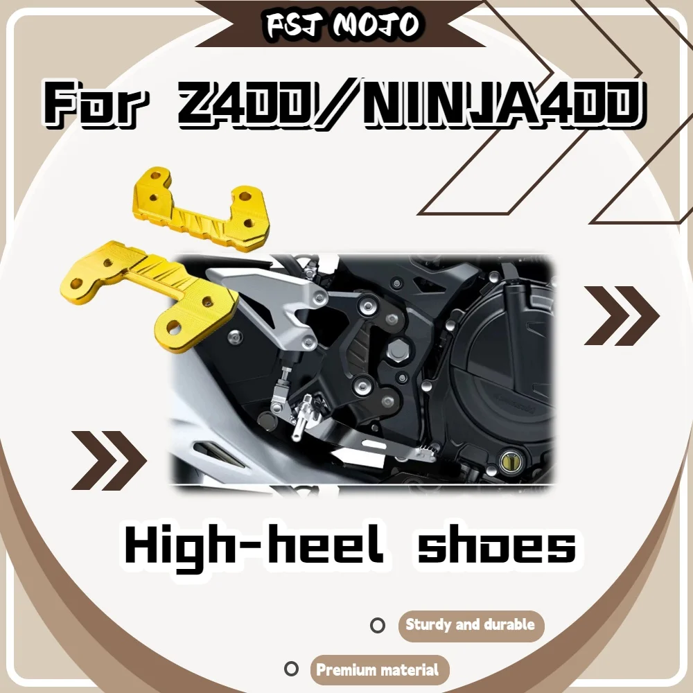 For Z400 Ninja400 Modified Footpeg Adapter, Aluminum Raised Rearward Bracket Motorcycle Accessories