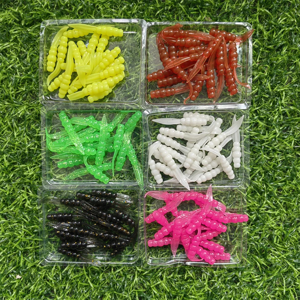 MUKUN 20PCS New Mini Soft Fishing Lure 0.3g/35mm Silicone Bait Swimbait Wobblers Worm bass Carp Rockfishing Fishing Tackle