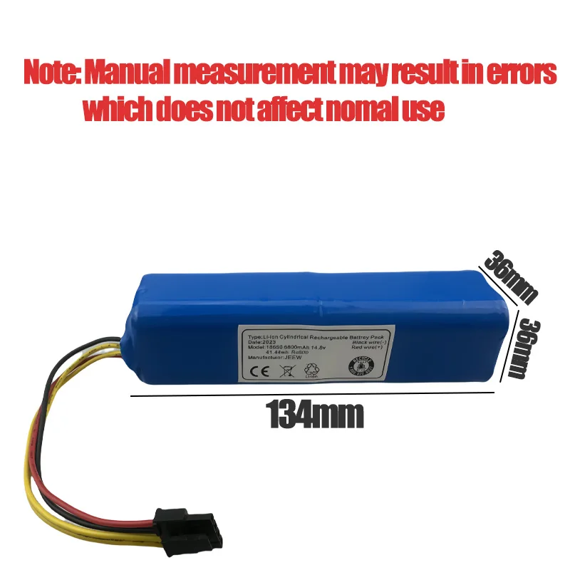 Battery for Xiaomi Robot Vacuum Cleaner, 14.8V, 6800mAh, Lenovo Lydstro R1 G2, Lenovo T1 Pro, T1S Pro, New