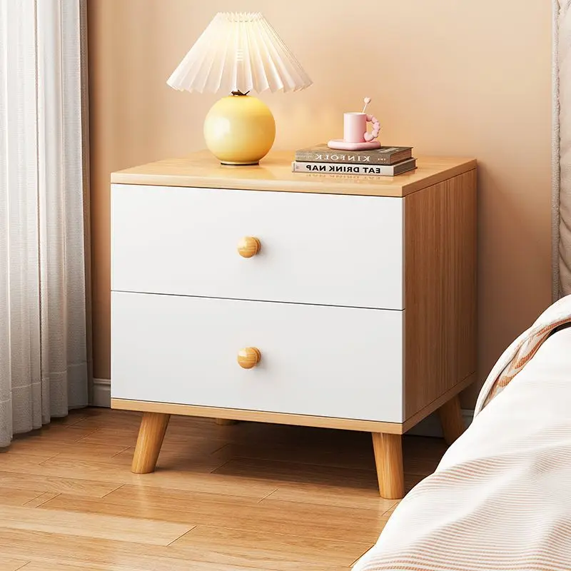 

Прикроватная тумбочка для спальни: современная, простая, с ножками из массива дерева, небольшой шкафчик для хранения, прикроватный шкаф для комнаты